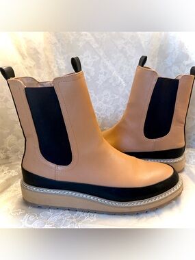 Chelsea Lug Booties Black & Tan Universal Thread Women Sz 11 Target